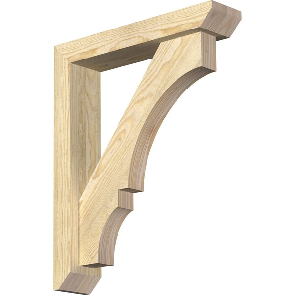 Ekena Millwork Balboa Slat Rough Sawn Bracket w/ Offset Brace, Douglas Fir, 4"W x 18"D x 22"H BKT0402X18X22BOA06RDF - main